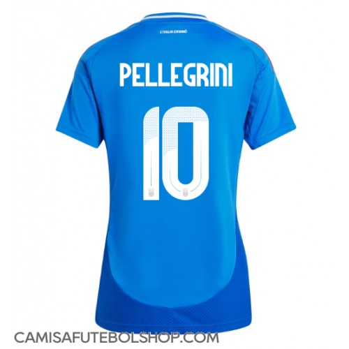 Camisa de time de futebol Itália Lorenzo Pellegrini #10 Replicas 1º Equipamento Feminina Europeu 2024 Manga Curta